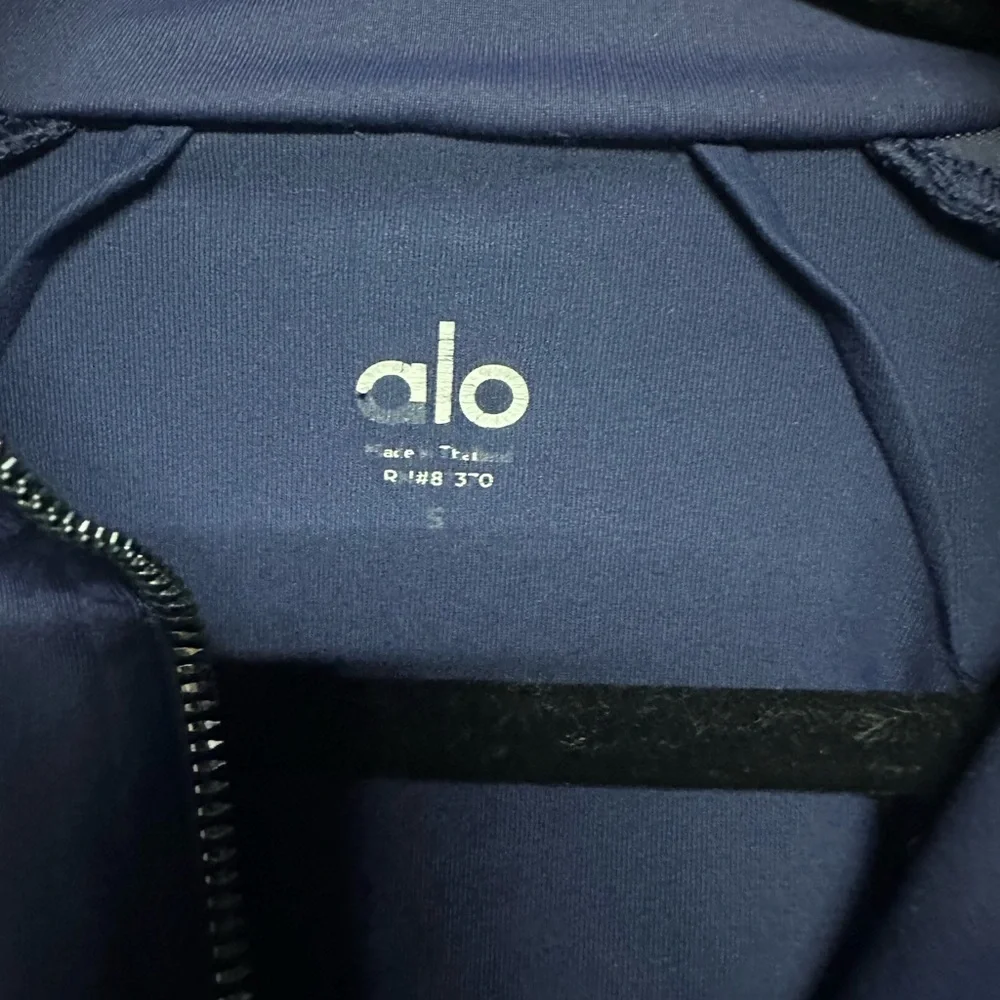 ALO Yoga Mesh Sleeve Zip Up Jacket Navy S